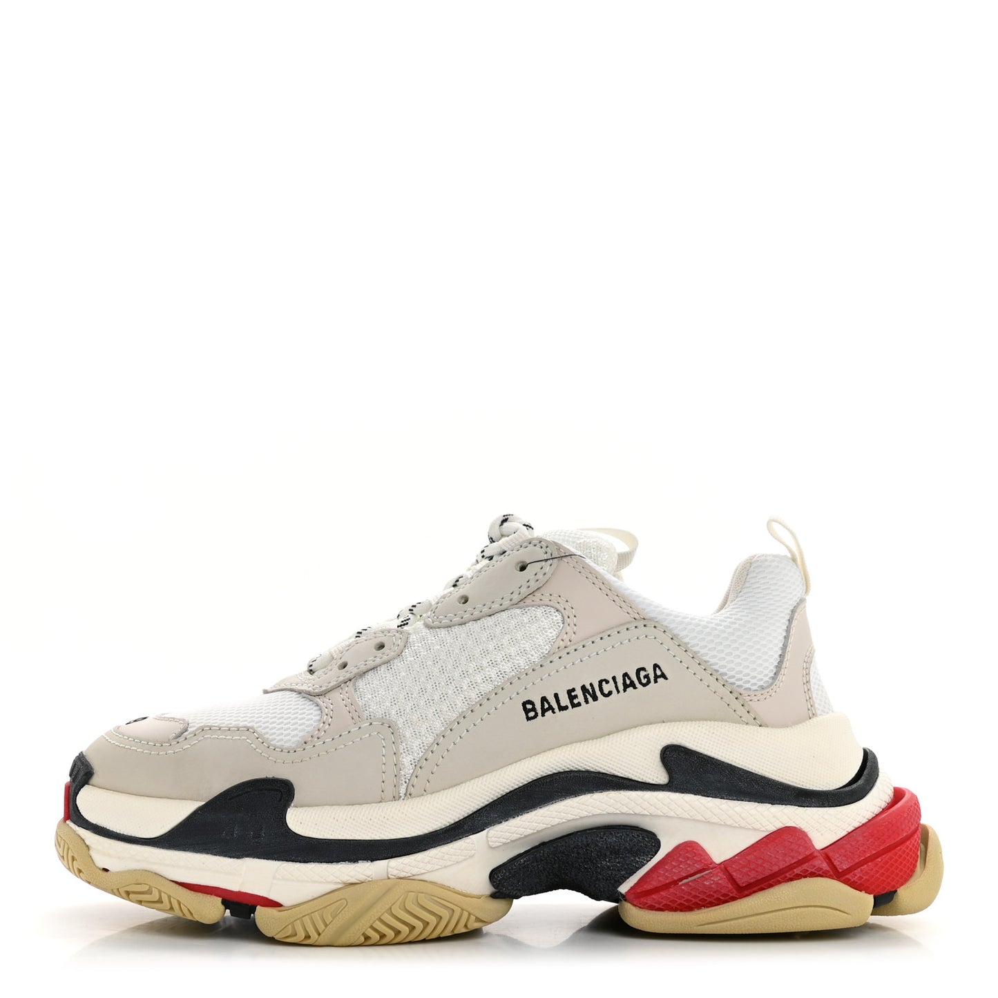 Fabric Mesh Womens Triple S Sneakers 39 Grey Red White