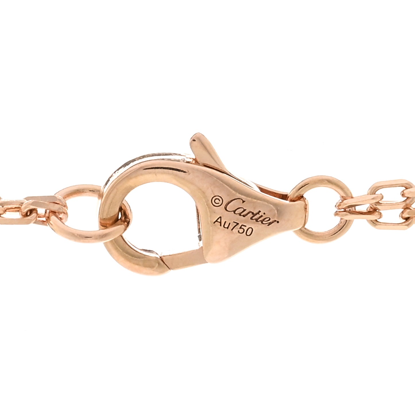 18K Pink Gold 2 Diamond LOVE Necklace