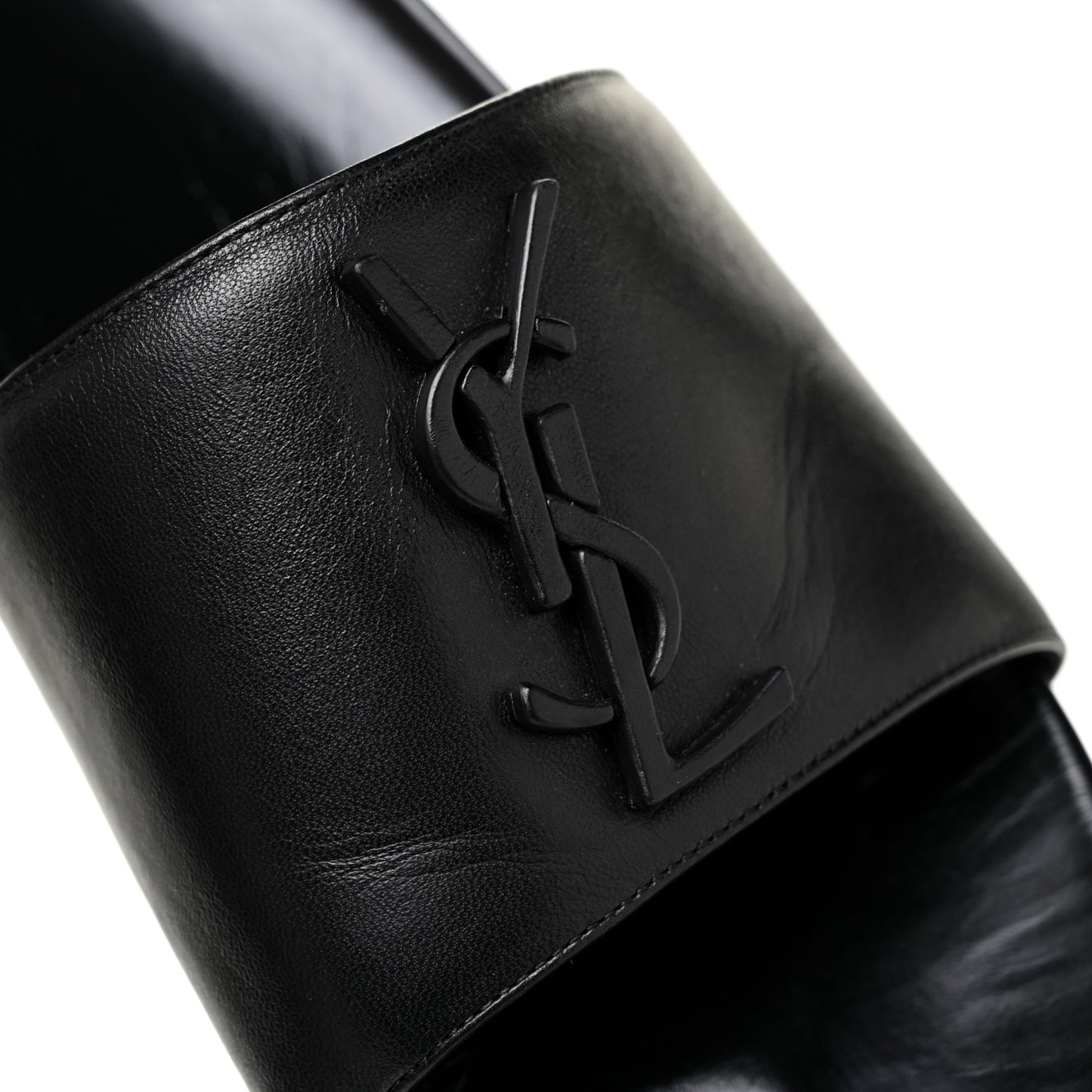 Calfskin Monogram Jimmy Joan Slide Sandals 39 Black