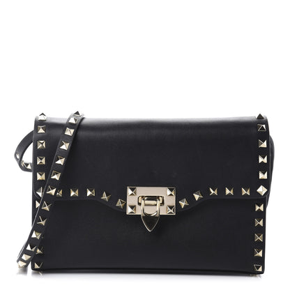 Valentino Garavani Vitello Medium Rockstud Flip Lock Crossbody Bag Black 1 of 13