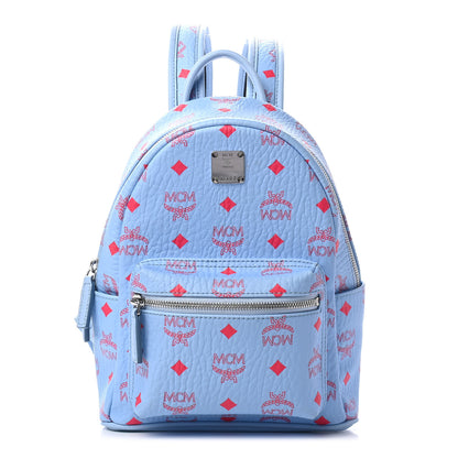 MCM Visetos Mini Stark Backpack Light Blue Red 1 of 8