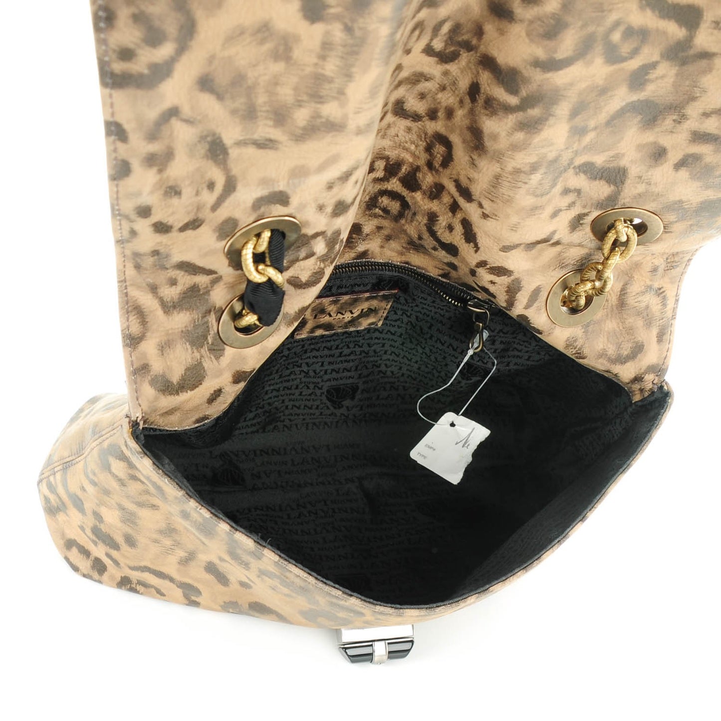 Nubuck Leopard Print Medium Happy Shoulder Bag
