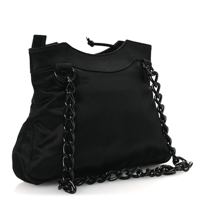 Balenciaga Satin Enamel Classique Chain Shoulder Bag Black 3 of 10