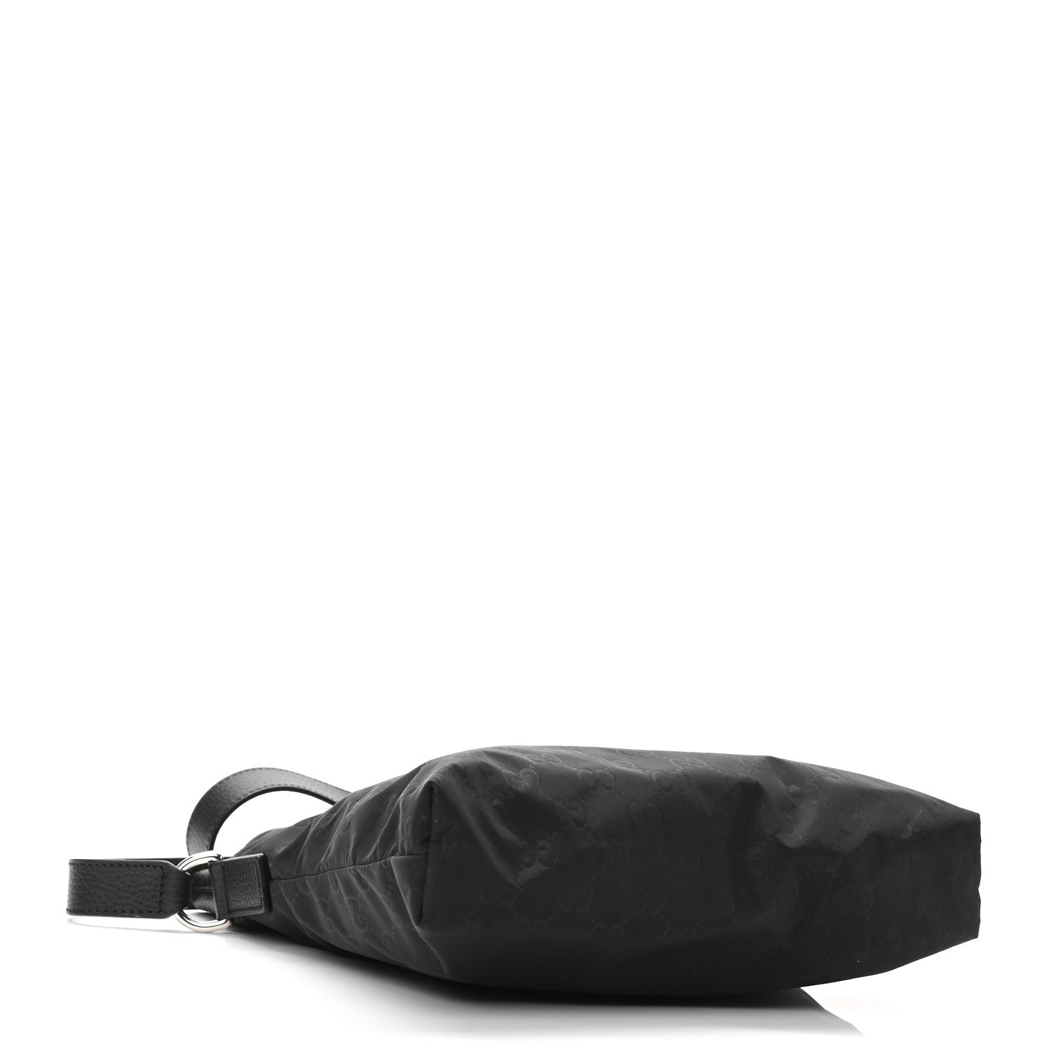 Gucci Nylon Monogram Dollar Calfskin Flat Messenger Bag Black 4 of 10
