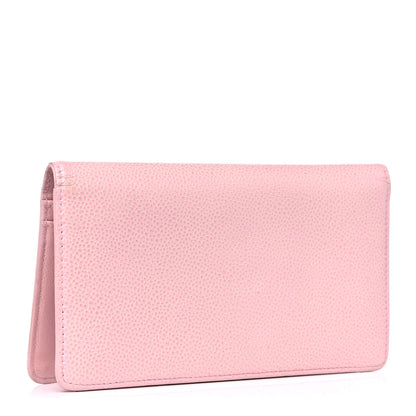 Chanel Caviar Timeless CC Yen Wallet Pink 3 of 17
