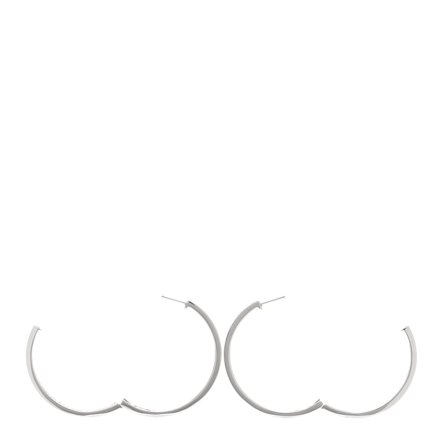 Parker & West by FASHIONPHILE 18K White Gold Diamond 1.40ct Large Channel Set Inside Out Hoop Earrings 3 of 8
