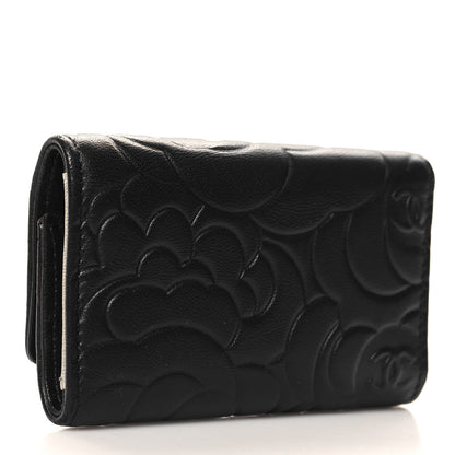 Chanel Lambskin Camellia Embossed 6 Key Holder Black 3 of 9