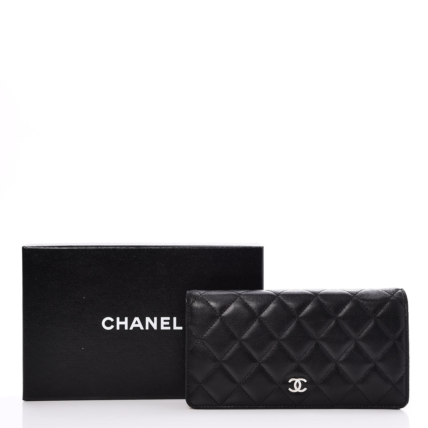 Chanel Lambskin Quilted Yen Wallet Black 10 of 10