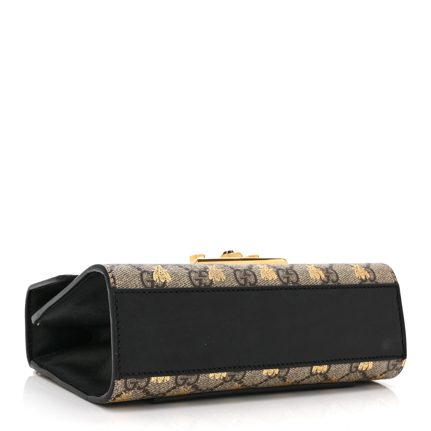 Gucci GG Supreme Monogram Bees Small Padlock Shoulder Bag Black 4 of 11