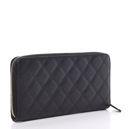 Chanel Caviar Quilted Large Gusset Zip Around Wallet Black 2 of 9