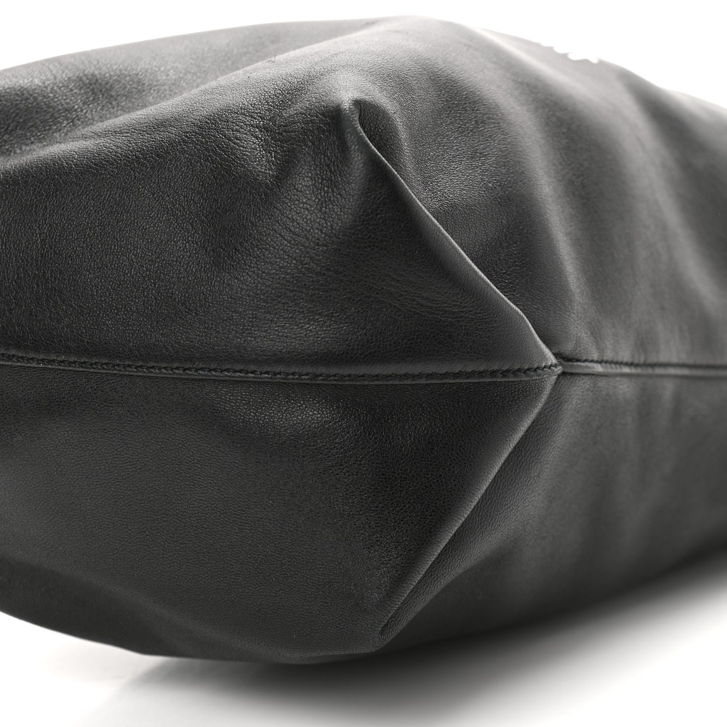 Lambskin Small Teddy Bucket Bag Black