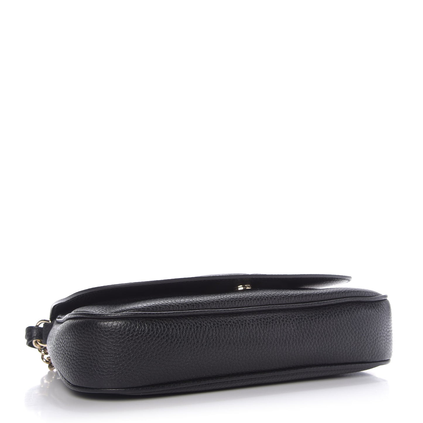 Pebbled Calfskin Medium Soho Flap Crossbody Black