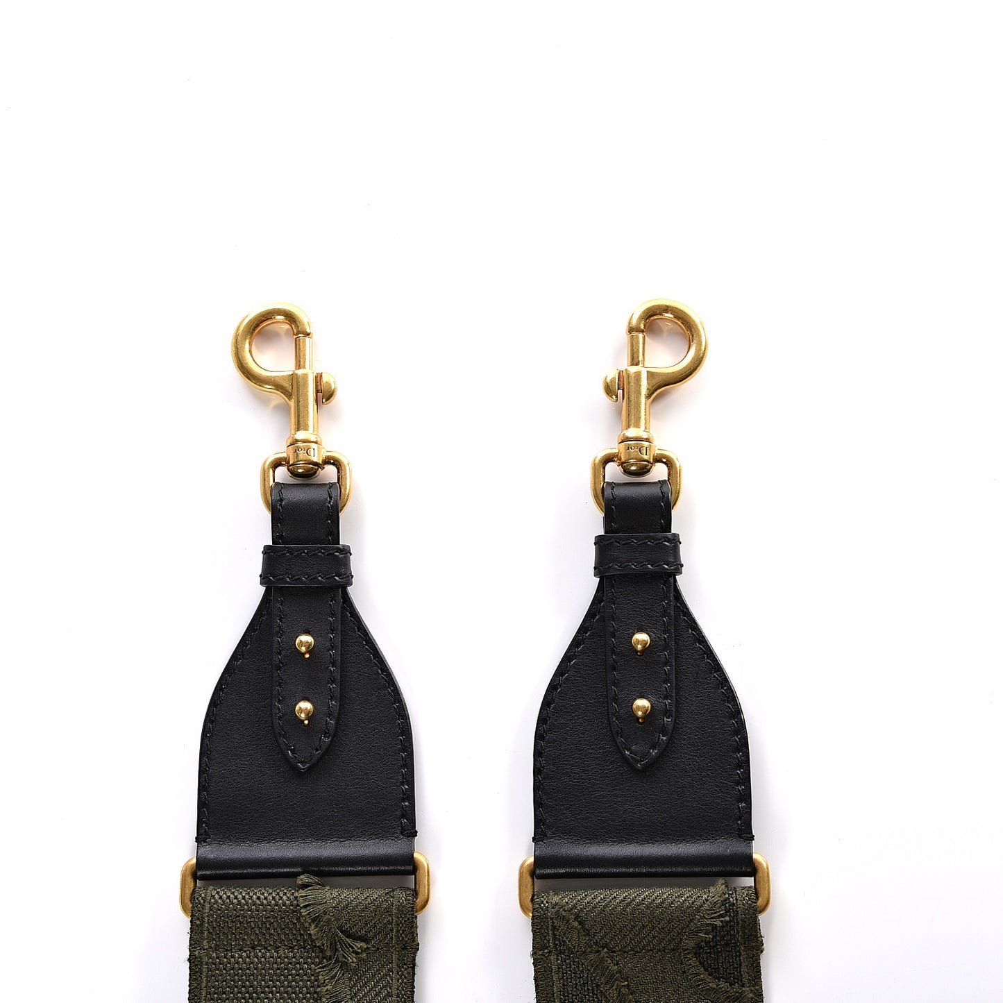 Canvas Embroidered Studded Camouflage Shoulder Strap Vert Multicolor