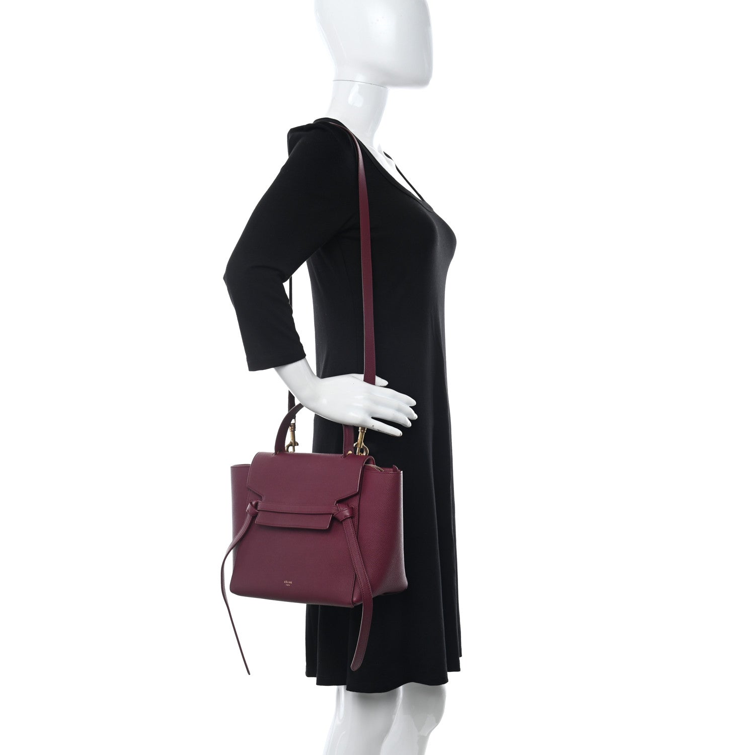 Celine Grained Calfskin Micro Belt Bag Plum 2 of 10