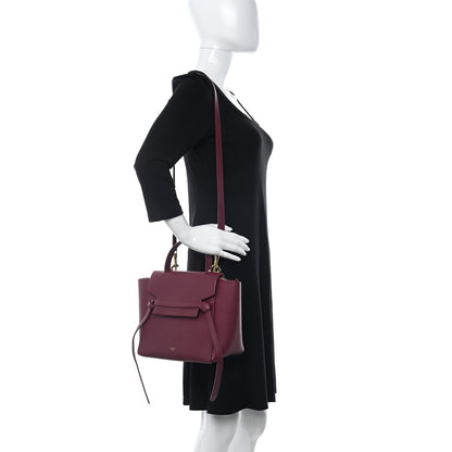 Celine Grained Calfskin Micro Belt Bag Plum 2 of 10