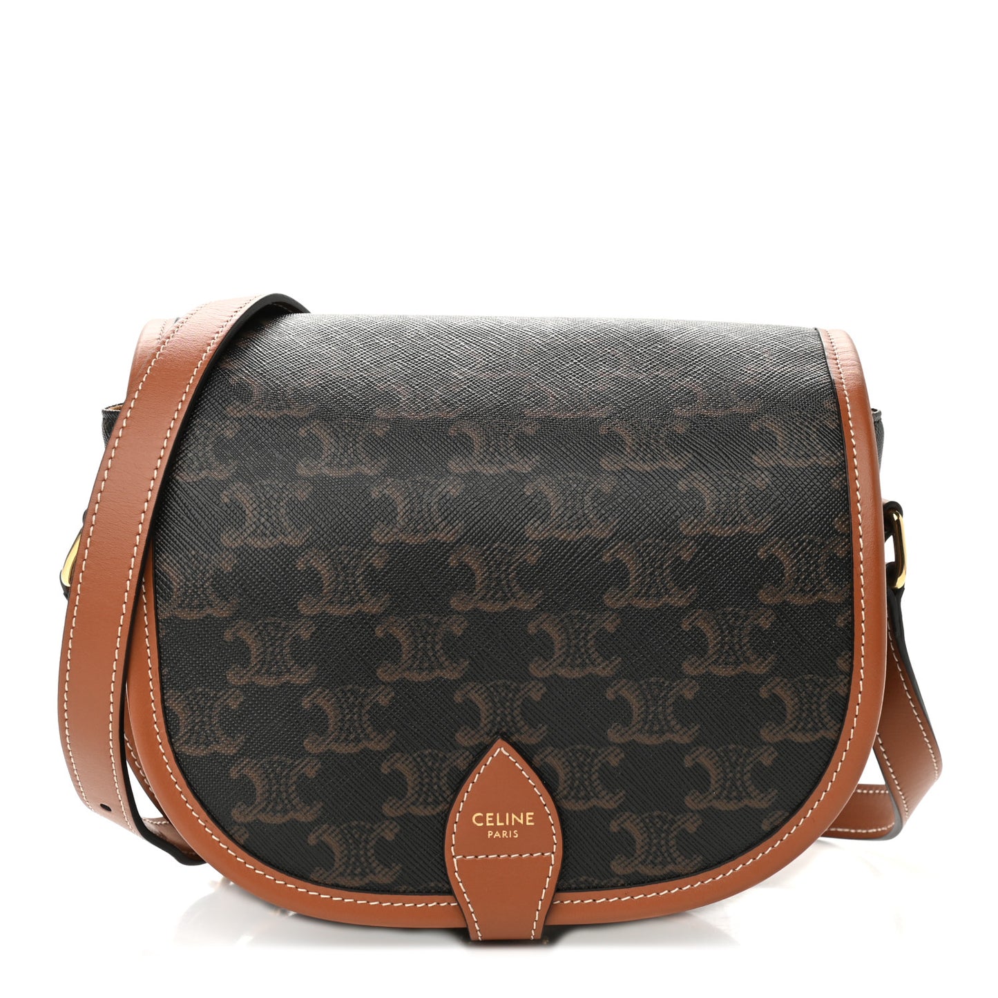 Triomphe Canvas Medium Folco Bag Tan