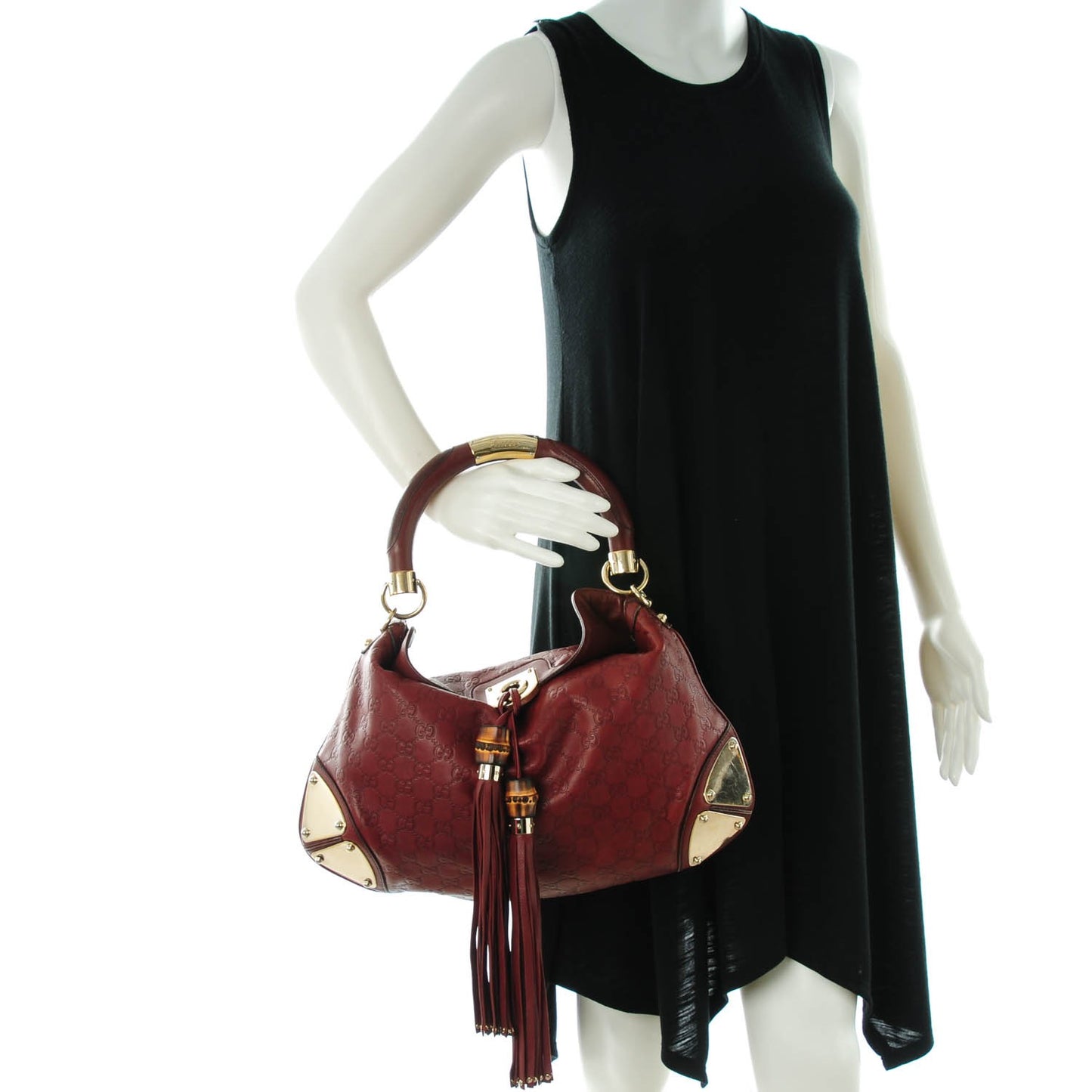 Guccissima Medium Indy Top Handle Hobo Red