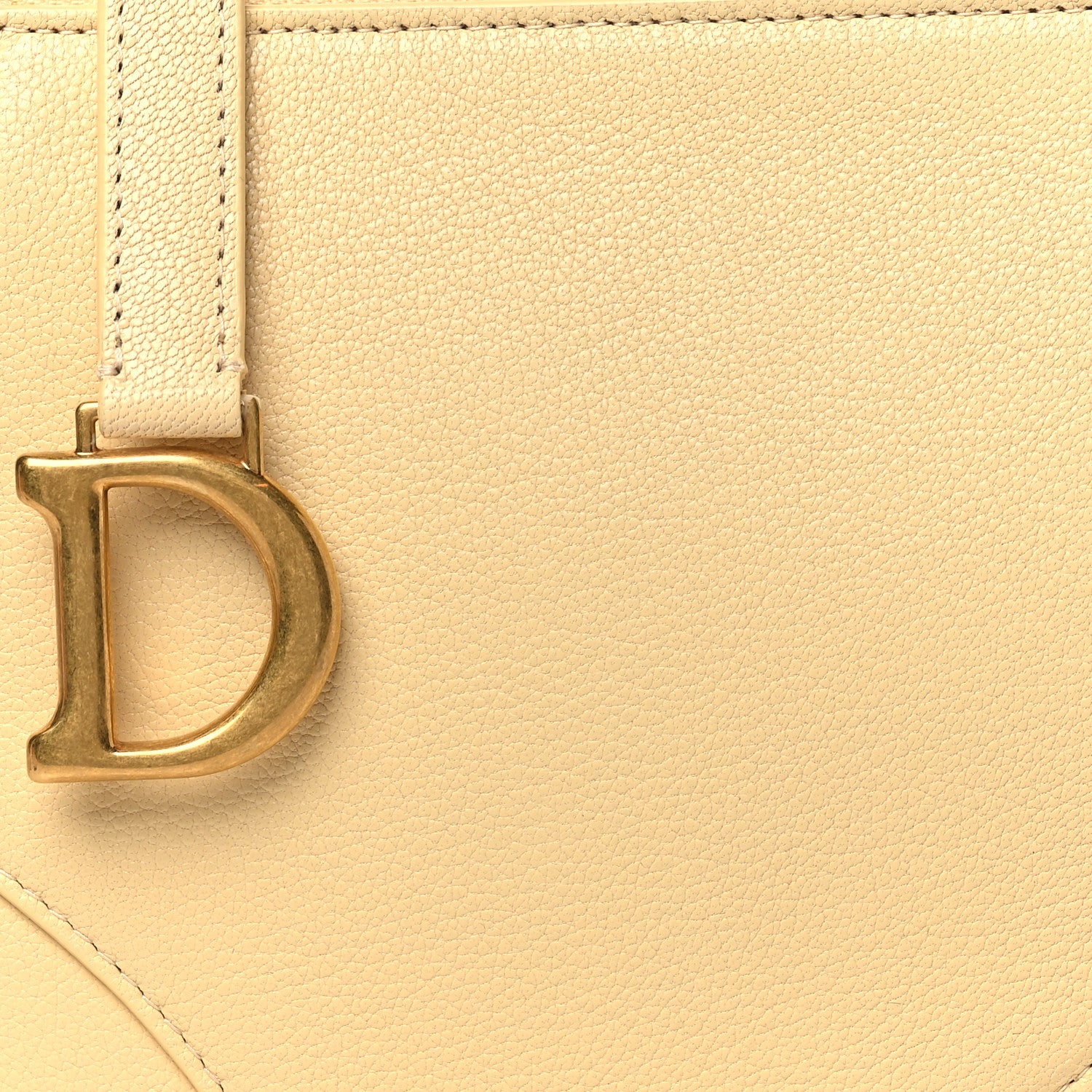 Christian Dior Goatskin Saddle Rodeo Pouch Pastel Light Yellow 8 of 10