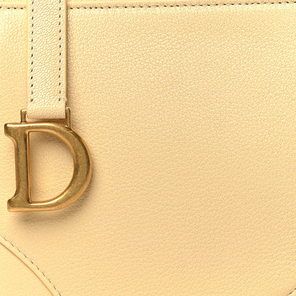 Christian Dior Goatskin Saddle Rodeo Pouch Pastel Light Yellow 8 of 10