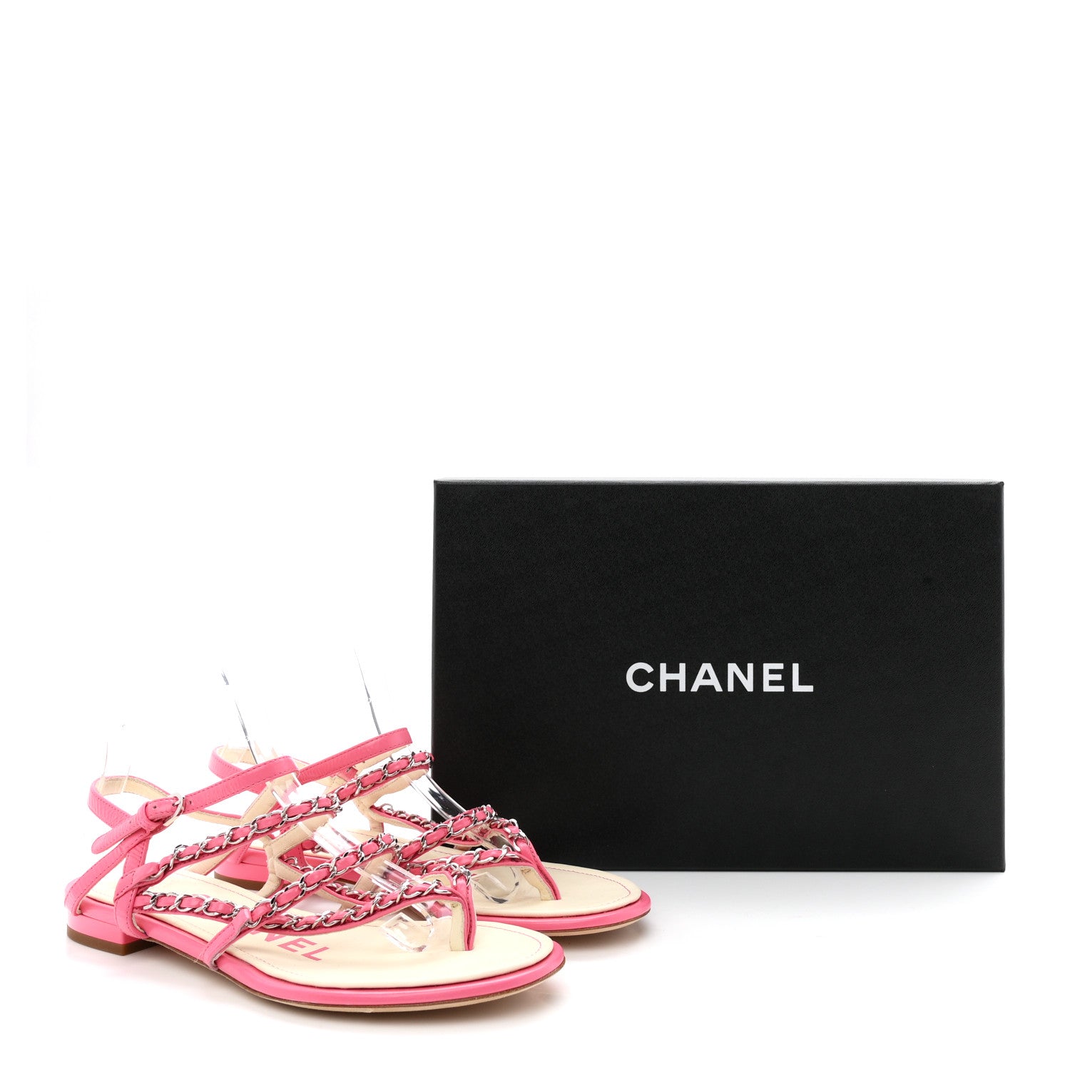Chanel Calfskin Chain Braided Sandals 39 Pink 10 of 10