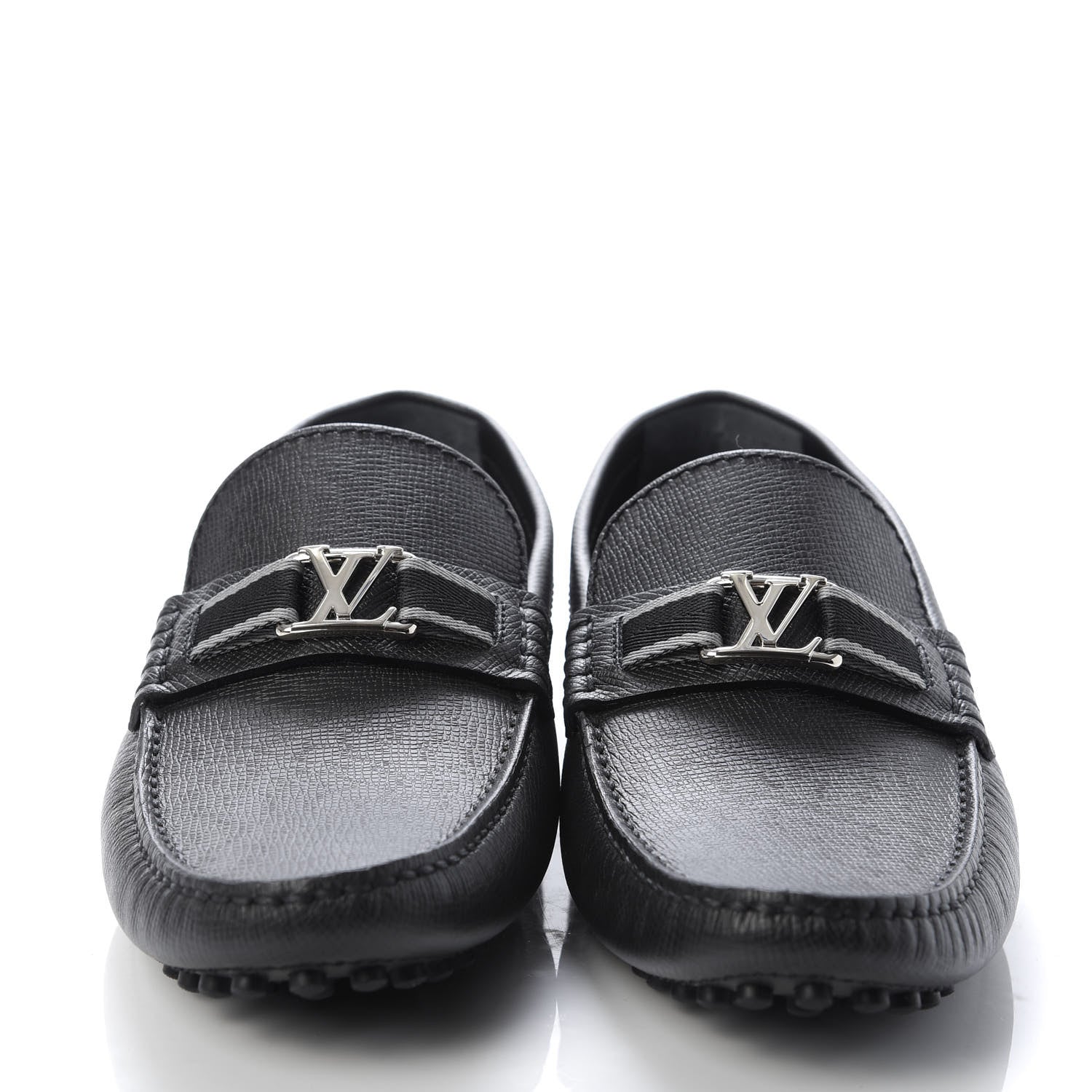 Louis Vuitton Taiga Hockenheim Moccasin Loafers 7.5 Black 2 of 9