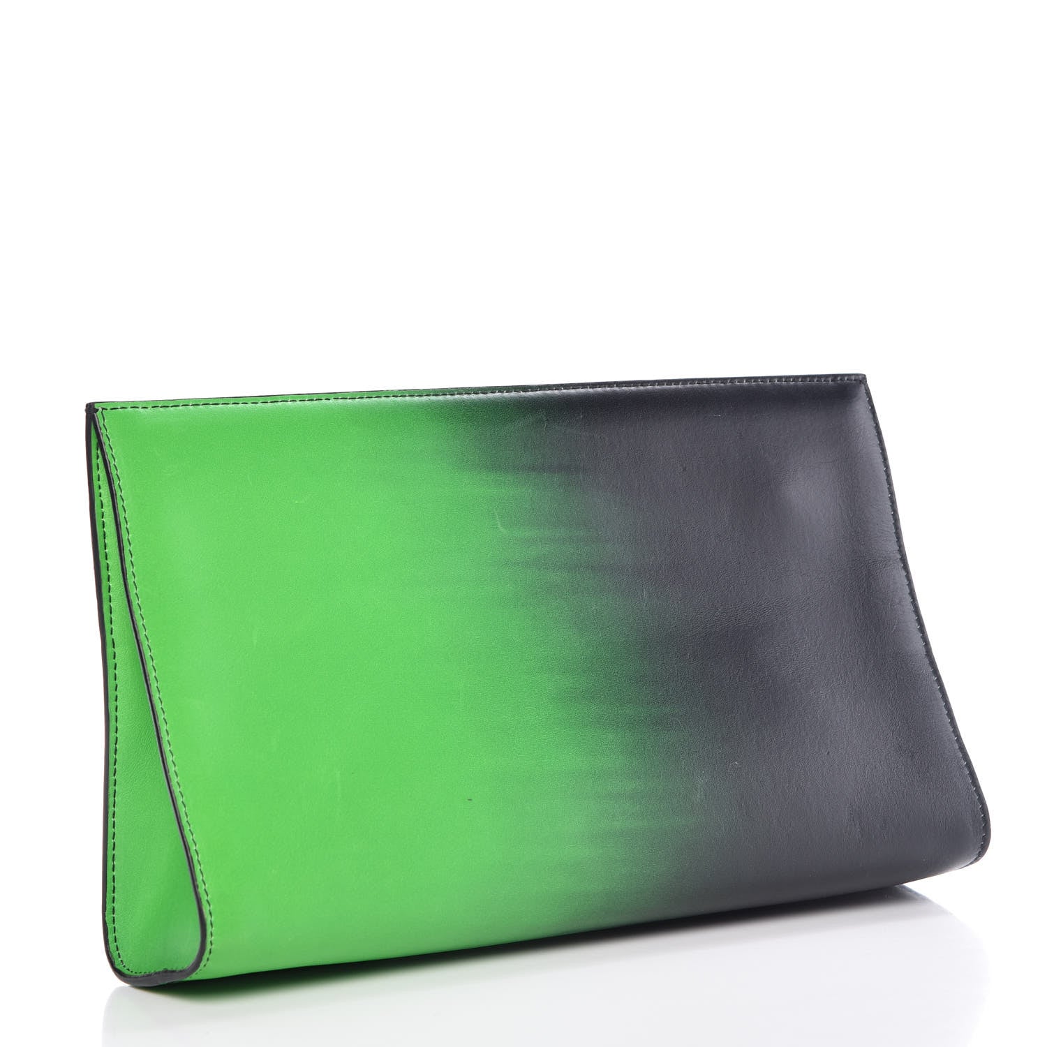 Lanvin Calfskin Krista Kim Reglisse Clutch Green Black 3 of 15