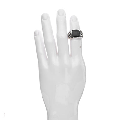 David Yurman Sterling Silver Black Onyx Maritime Rope Signet Ring 65 11 2 of 4