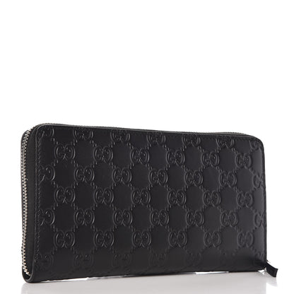 Gucci Guccissima Signature Zip Around Organizer Wallet Black 3 of 8