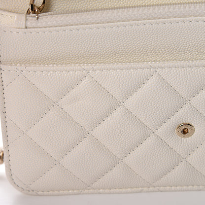 Chanel Caviar Quilted Wallet On Chain WOC White 9 of 14