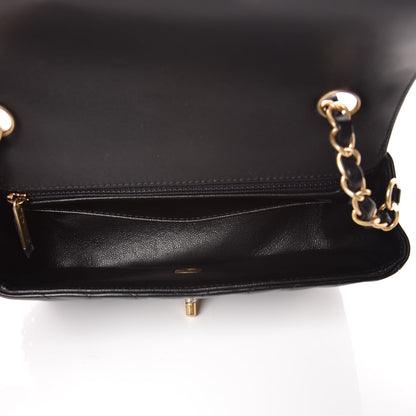 Chanel Lambskin Chevron Quilted Mini Rectangular Flap Black 7 of 10