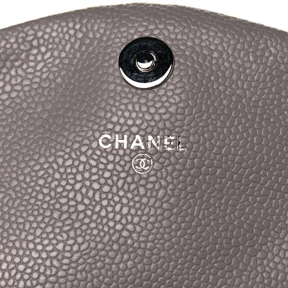 Chanel Caviar Half Moon Wallet On Chain WOC Light Grey 8 of 12
