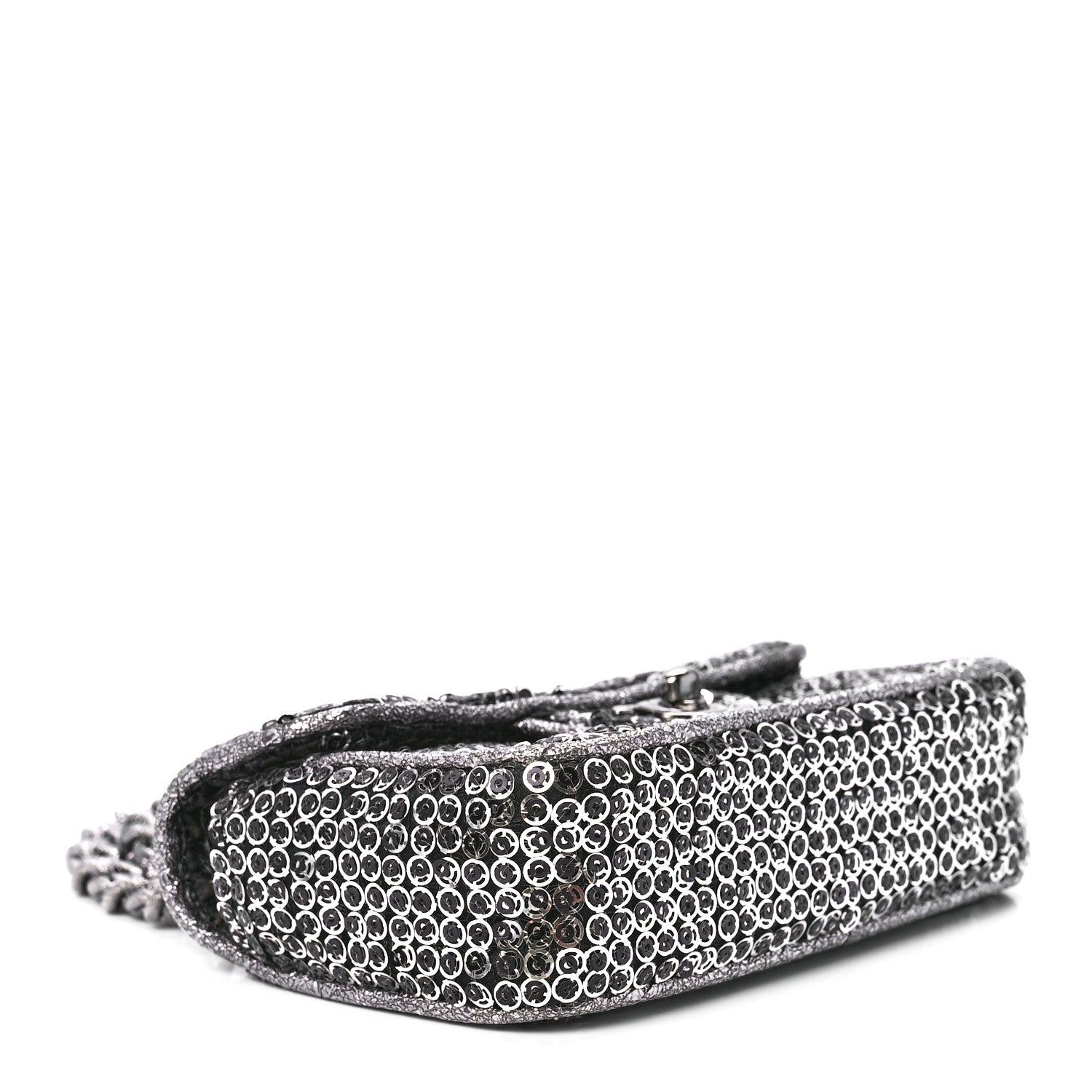 Chanel Sequin Micro Flap Dark Silver 4 of 13