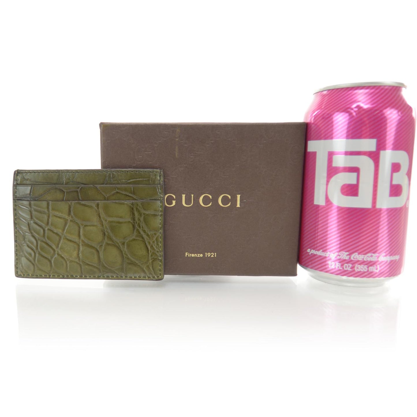 Crocodile Card Holder Vert Olive