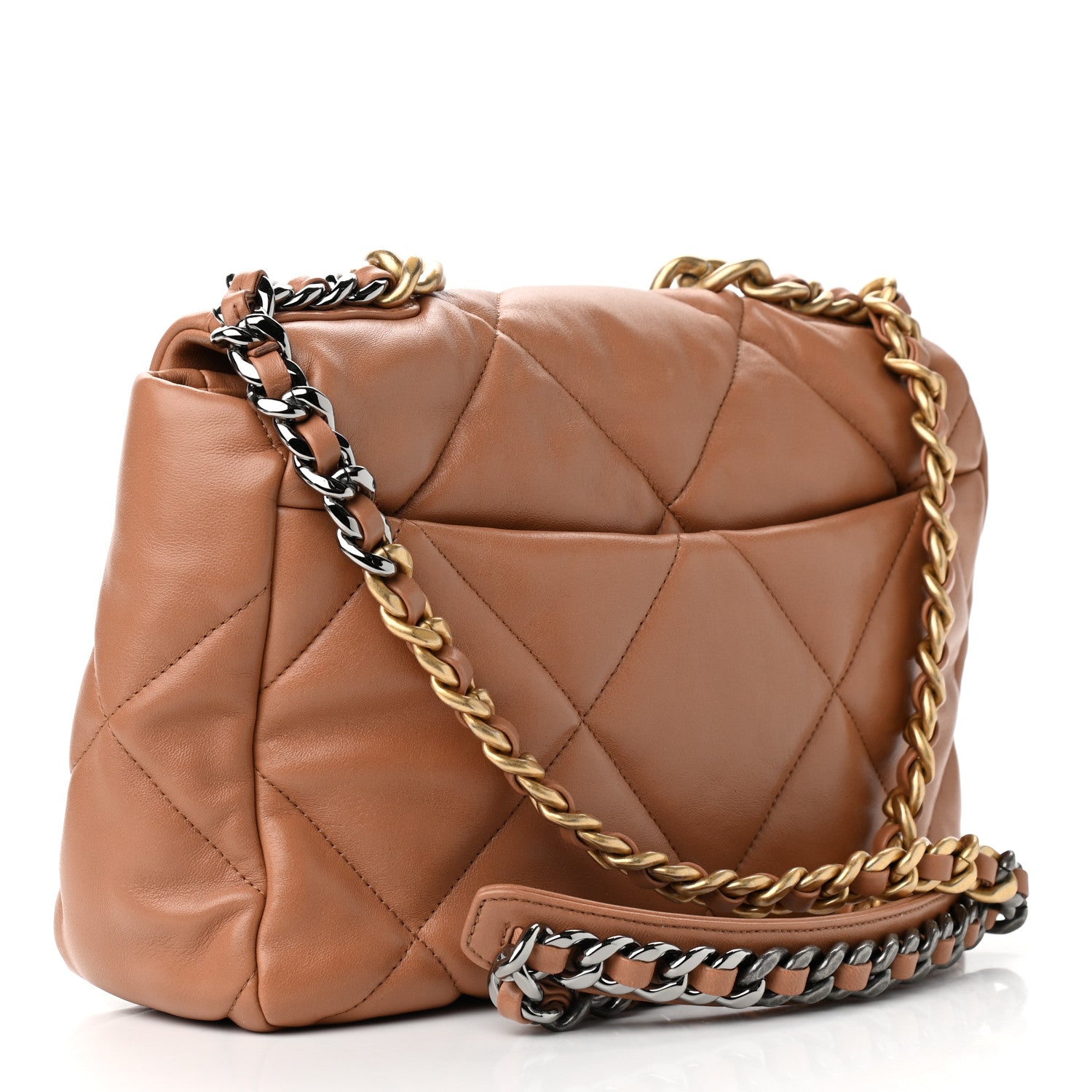 Chanel Lambskin Quilted Large Chanel 19 Flap Brown 3 of 9