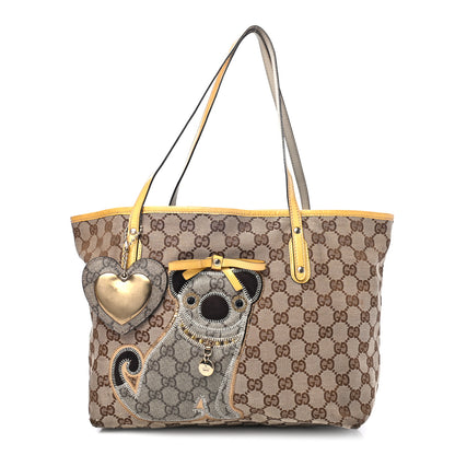 Gucci GG Supreme Monogram Oliver Pug Dog Tote Bag Yellow 1 of 5