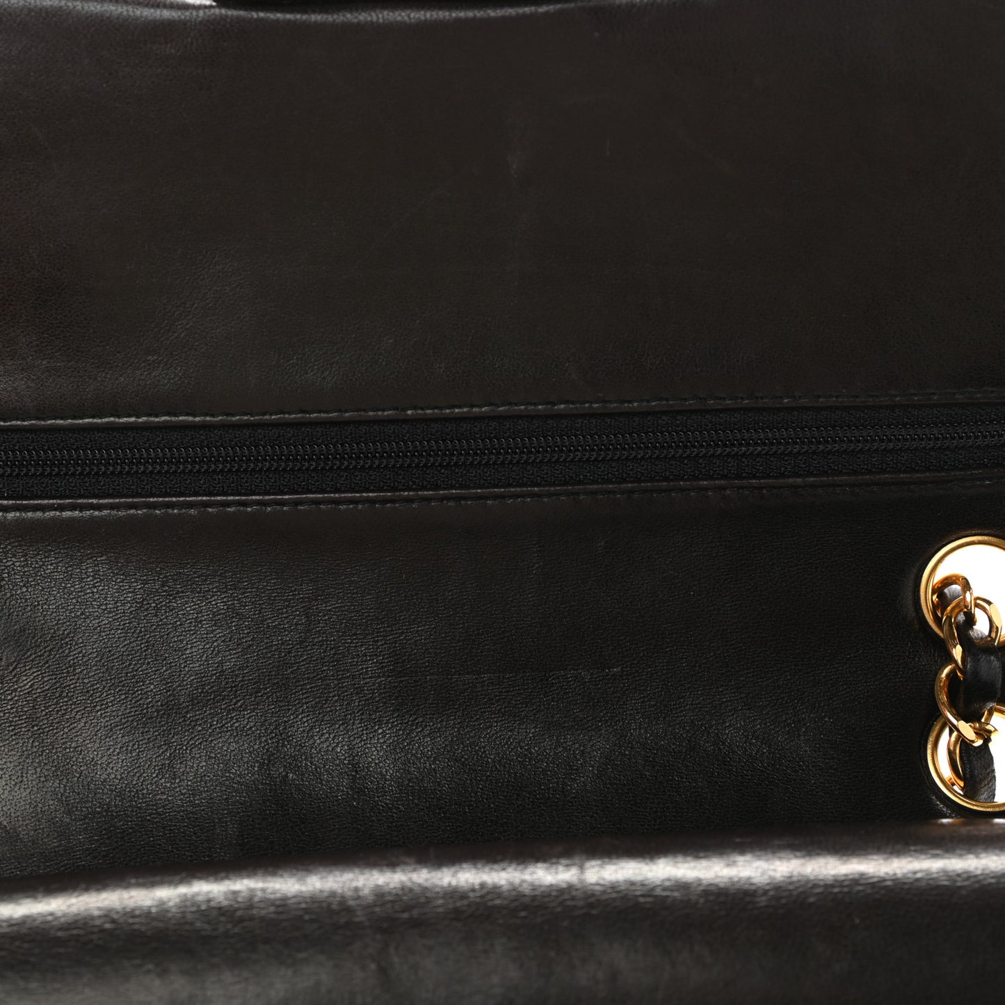 Lambskin Quilted Medium Double Flap Dark Brown