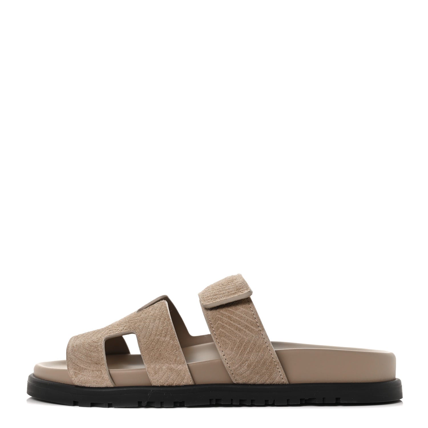 Hermes Suede Goatskin Chaine d'Ancre Womens Chypre Sandals 36 Beige Sable 1 of 9