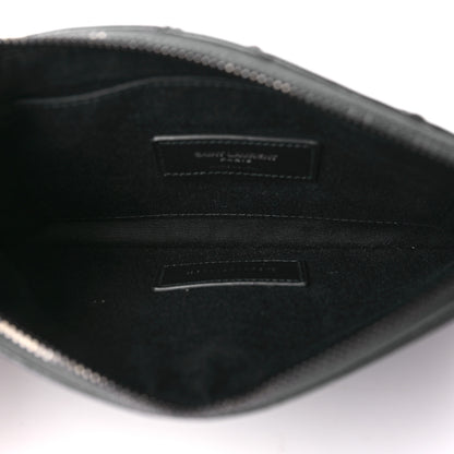 Saint Laurent Crinkled Calfskin Matelasse Monogram Niki Bill Pouch Storm 5 of 9