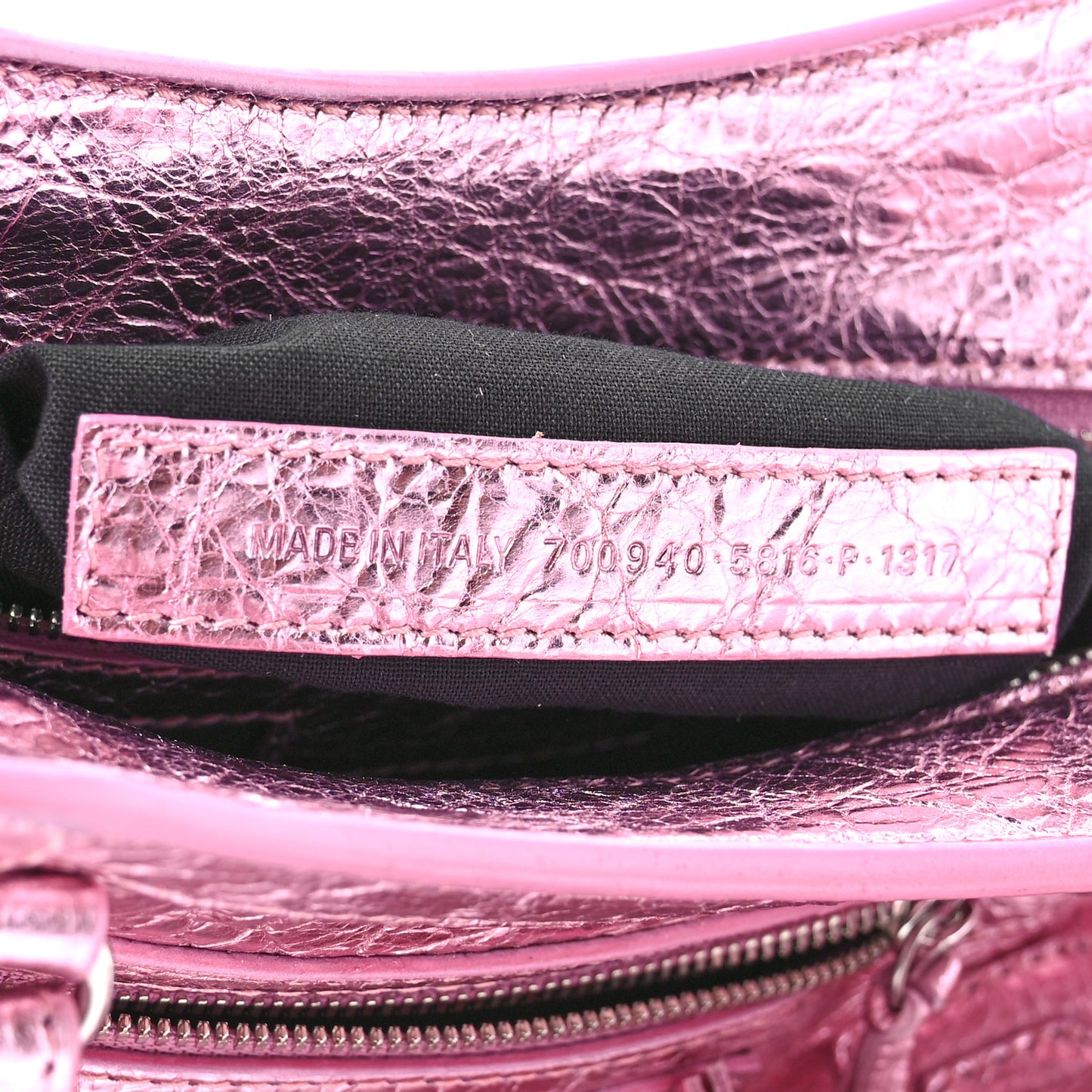 Metallic Agneau Arena Crystal Neo Cagole Handbag XS Met Pink