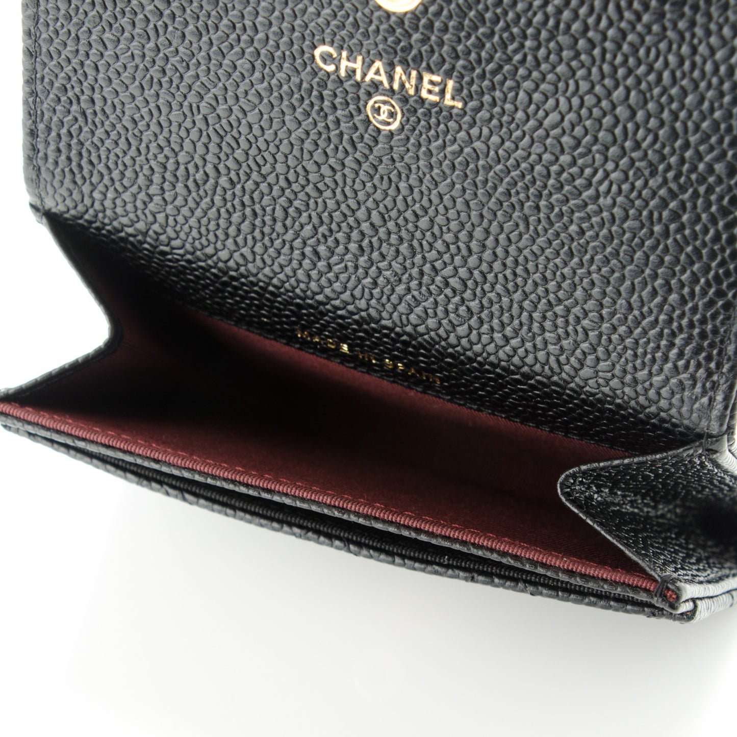 Caviar Quilted Flap Card Holder Black