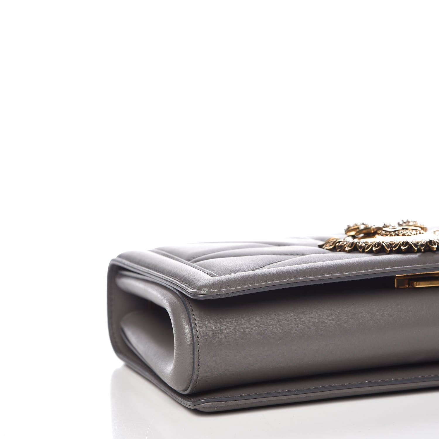 Dolce & Gabbana Calfskin Medium Devotion Crossbody Bag Grey 8 of 9