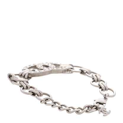 Chanel Crystal CC Link Bracelet Silver 3 of 5
