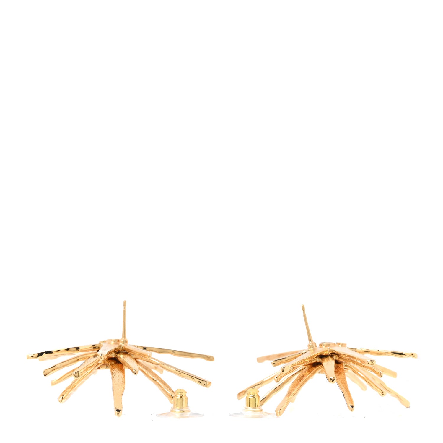 Chanel Metal CC Starburst Earrings Gold 3 of 5