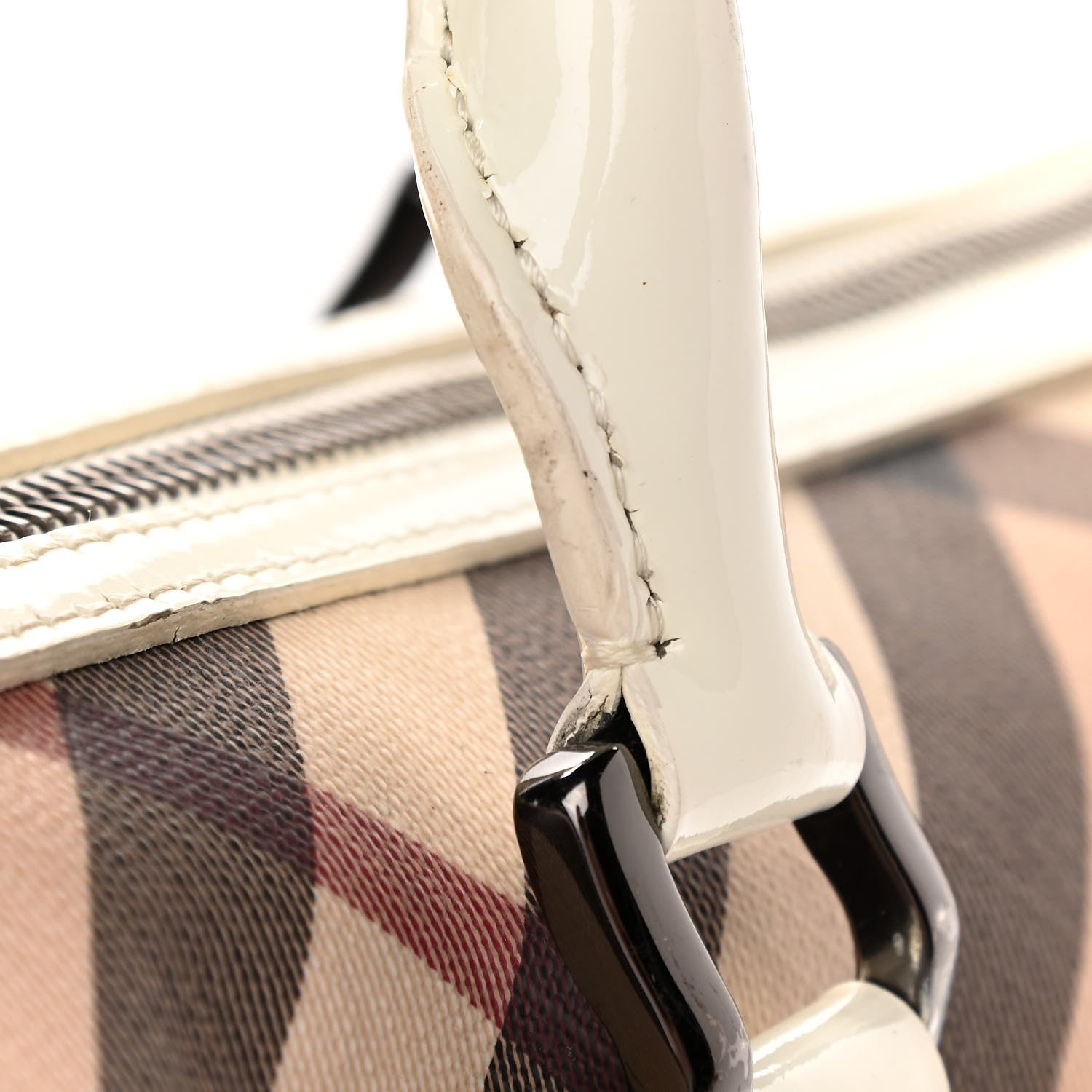 Burberry Nova Check Small Chester Bowling Bag White 14 of 18