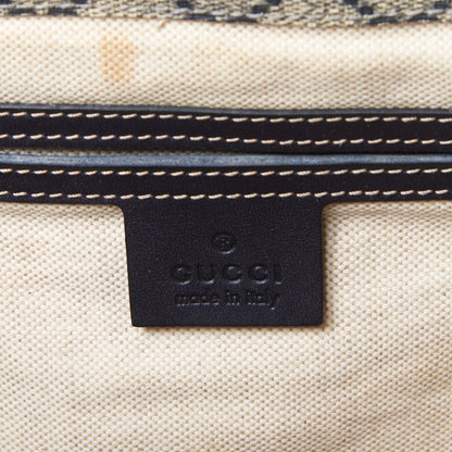 Gucci GG Plus Monogram Large Double Buckle Flap Messenger Bag Beige Navy 8 of 11