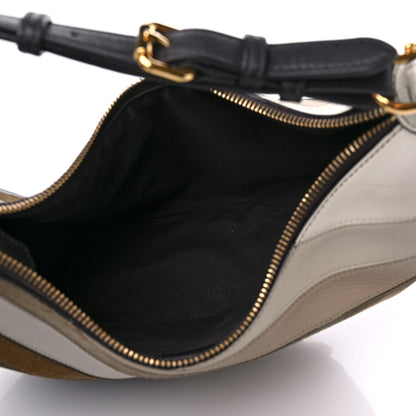 Fendi Vitello Seta Goatskin Suede Rainbow Inlay Small Fendigraphy Hobo Bag Grigio Multicolor Ebano 5 of 15