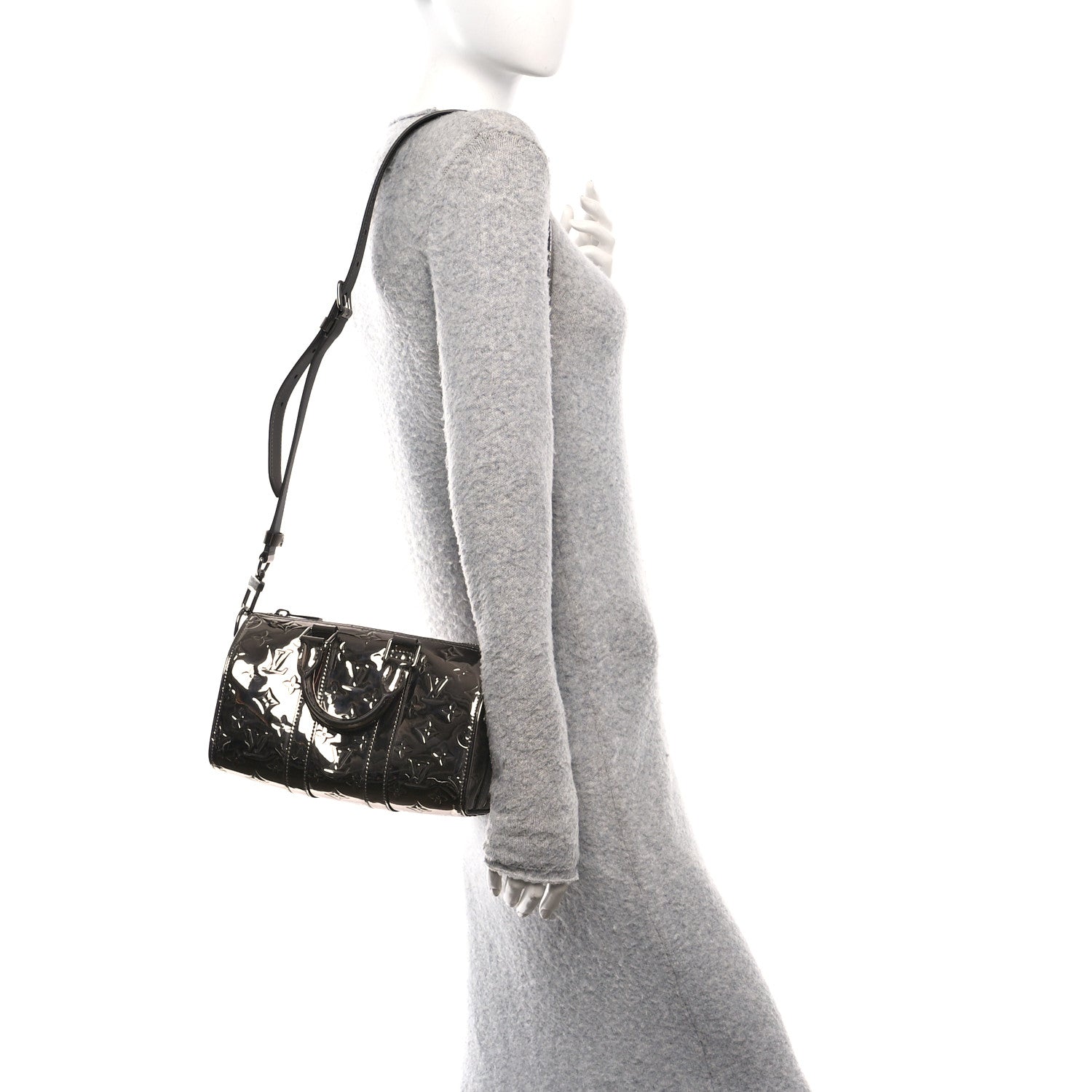 Louis Vuitton Mirror Monogram Heritage Keepall Bandouliere 25 Gunmetal 2 of 10