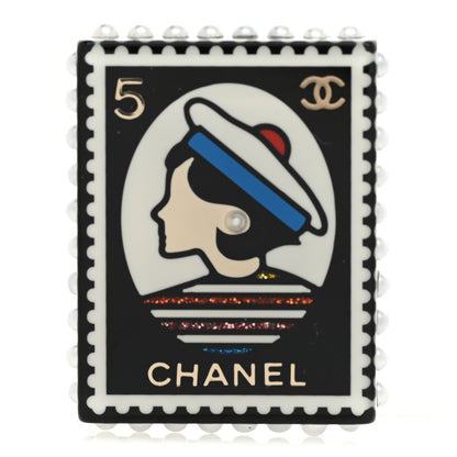 Chanel Resin Glitter CC Sailor Brooch Black Multicolor 1 of 4