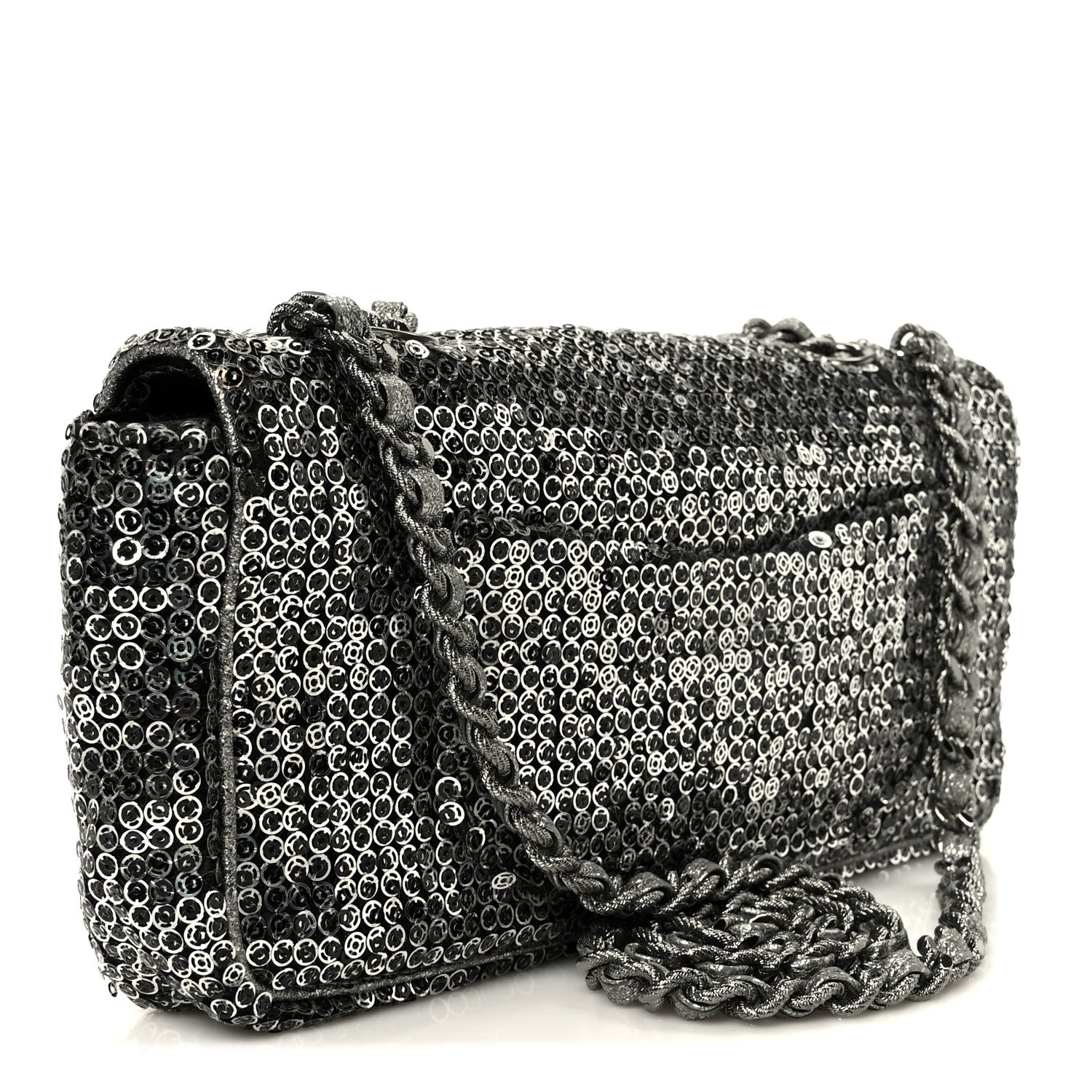 Chanel Sequin East West Flap Dark Silver 3 of 11