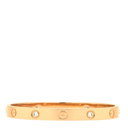 Cartier 18K Yellow Gold 4 Diamond LOVE Bracelet 16 1 of 4